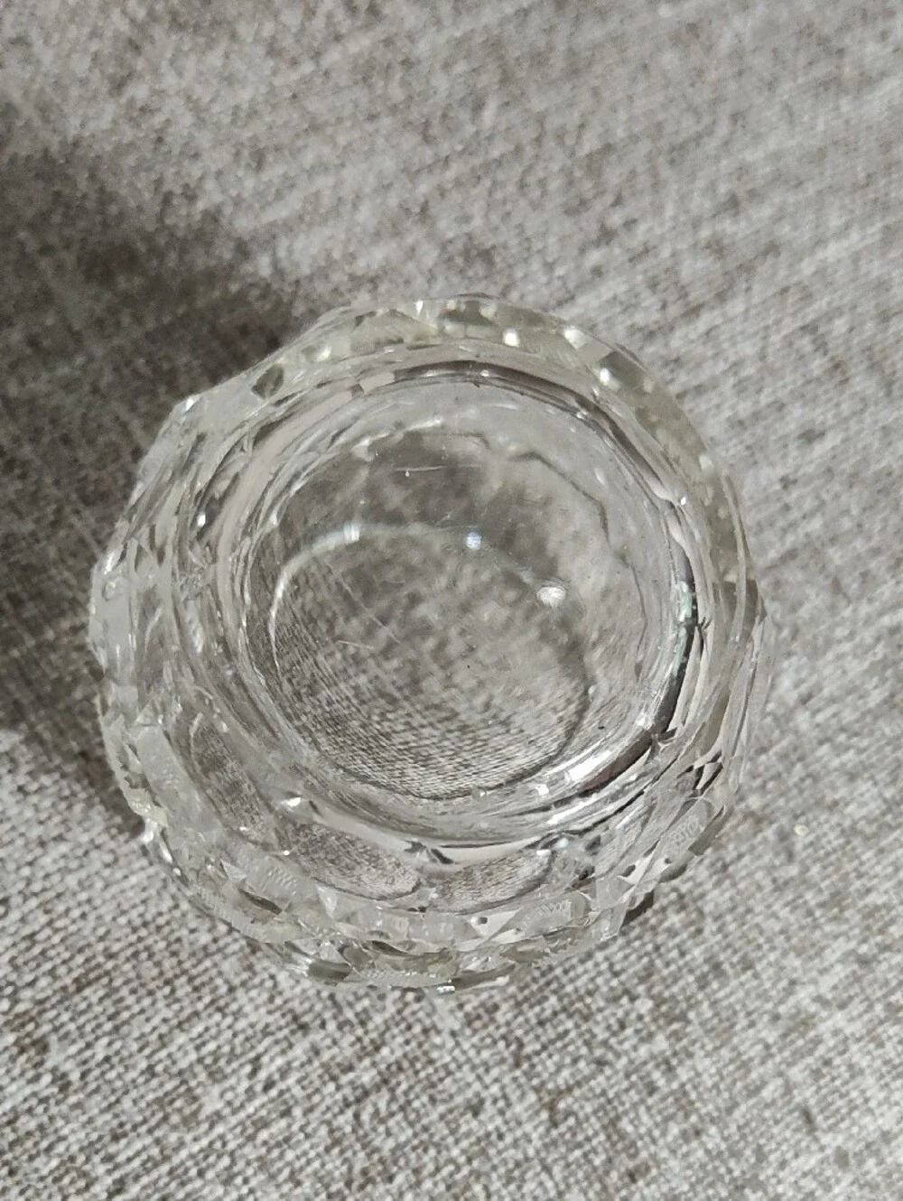 Vintage Austrian Clear Crystal Sugar Bowl with Lid and Matching Saucer Tea Caddy